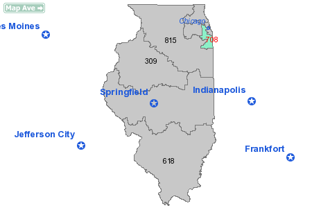 Area Code 708 Map