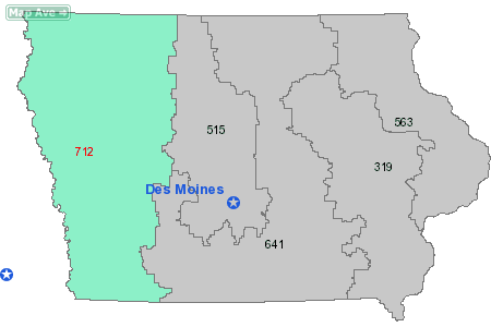 Area Code 712 Map