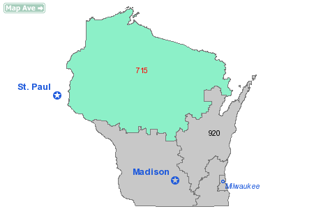 Area Code 715 Map