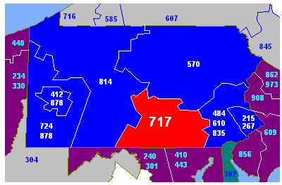 Area Code 717 Map