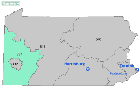 Area Code 724 Map