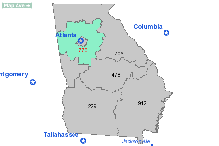 Area Code 770 Map