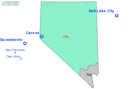 Area Code 775 Map