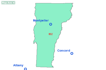 Area Code 802 Map