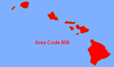 Area Code 808 Map
