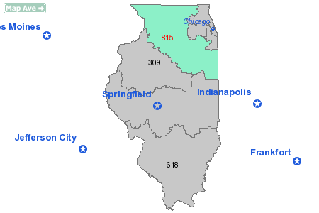 Area Code 815 Map