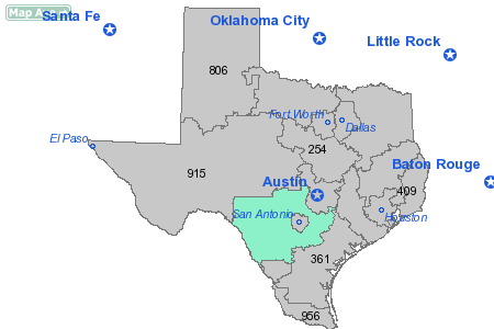 Area Code 830 Map