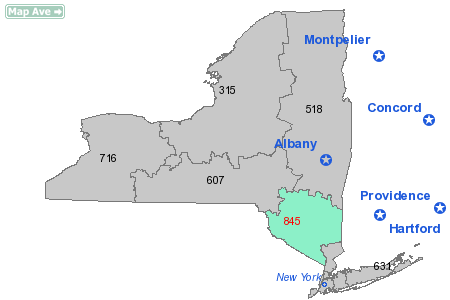 Area Code 845 Map