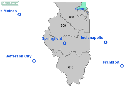 Area Code 847 Map