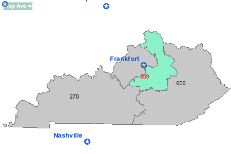 Area Code 859 Map