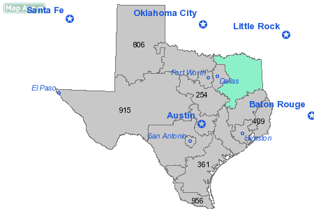 Area Code 903 Map