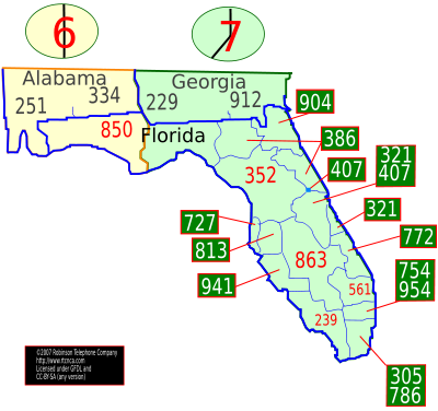 Area code 904 is in use for much of the First Coast region of the U.S. state 