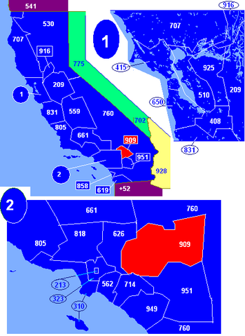 Area Code 909 Map