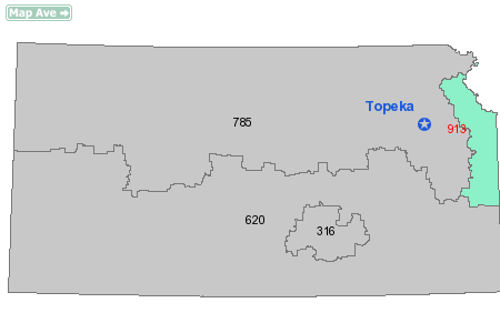 Area Code 913 Map