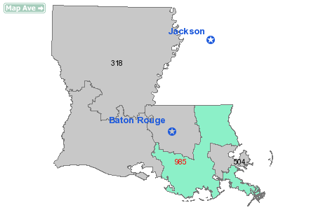 Area Code 985 Map